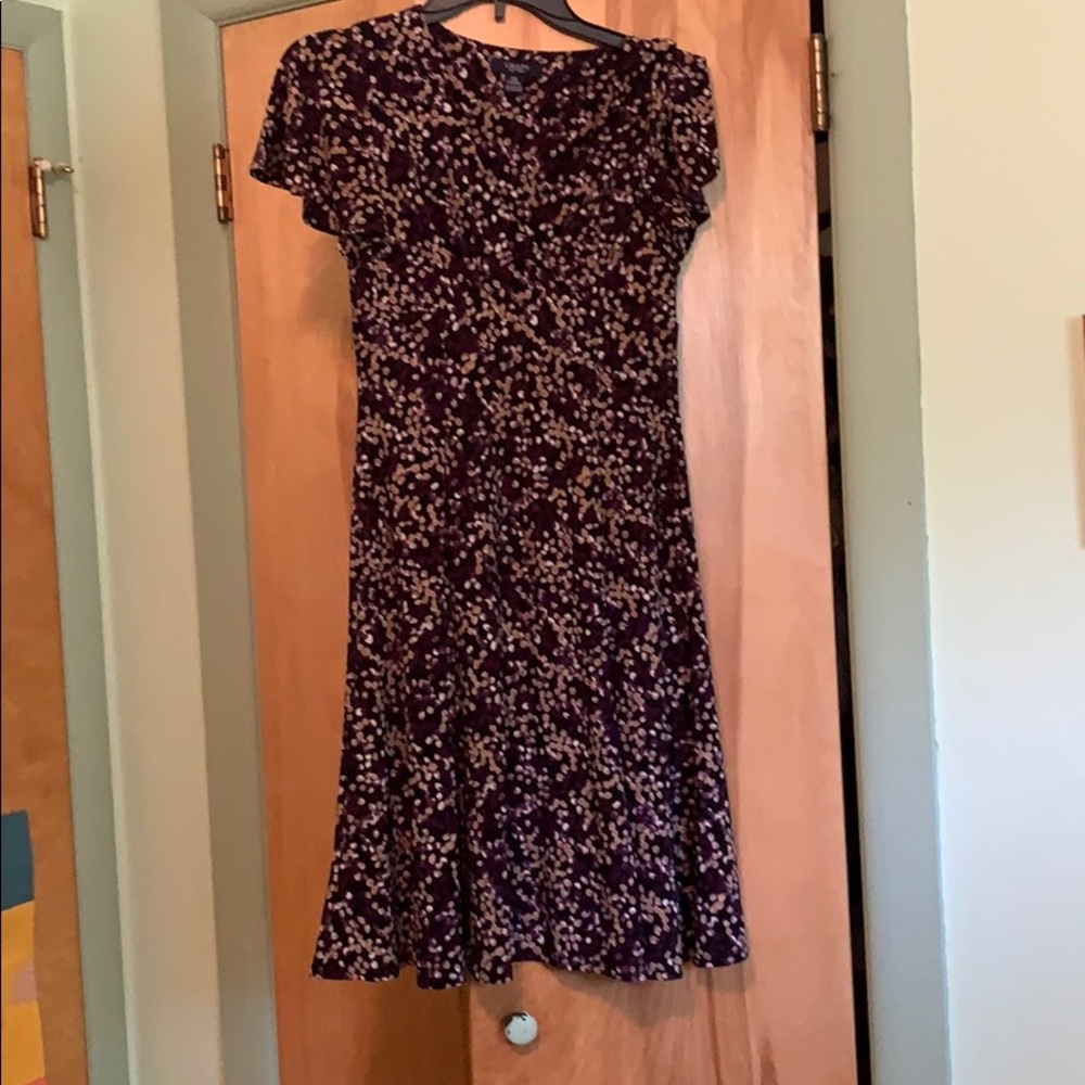 Chaps dress. Black w/ Purple/tan/white design PS